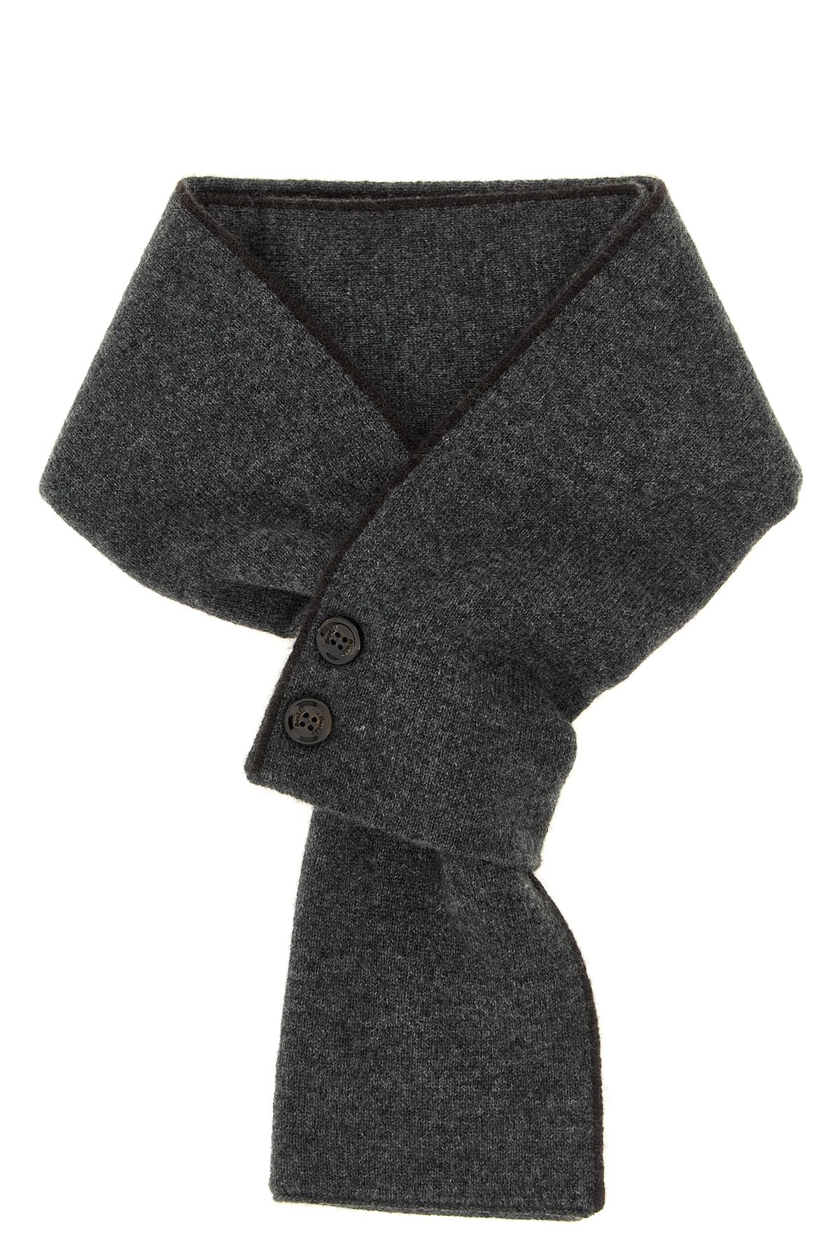 Moorer Twisted Mongolian Cashmere Scarf With Contrast Detail In Black