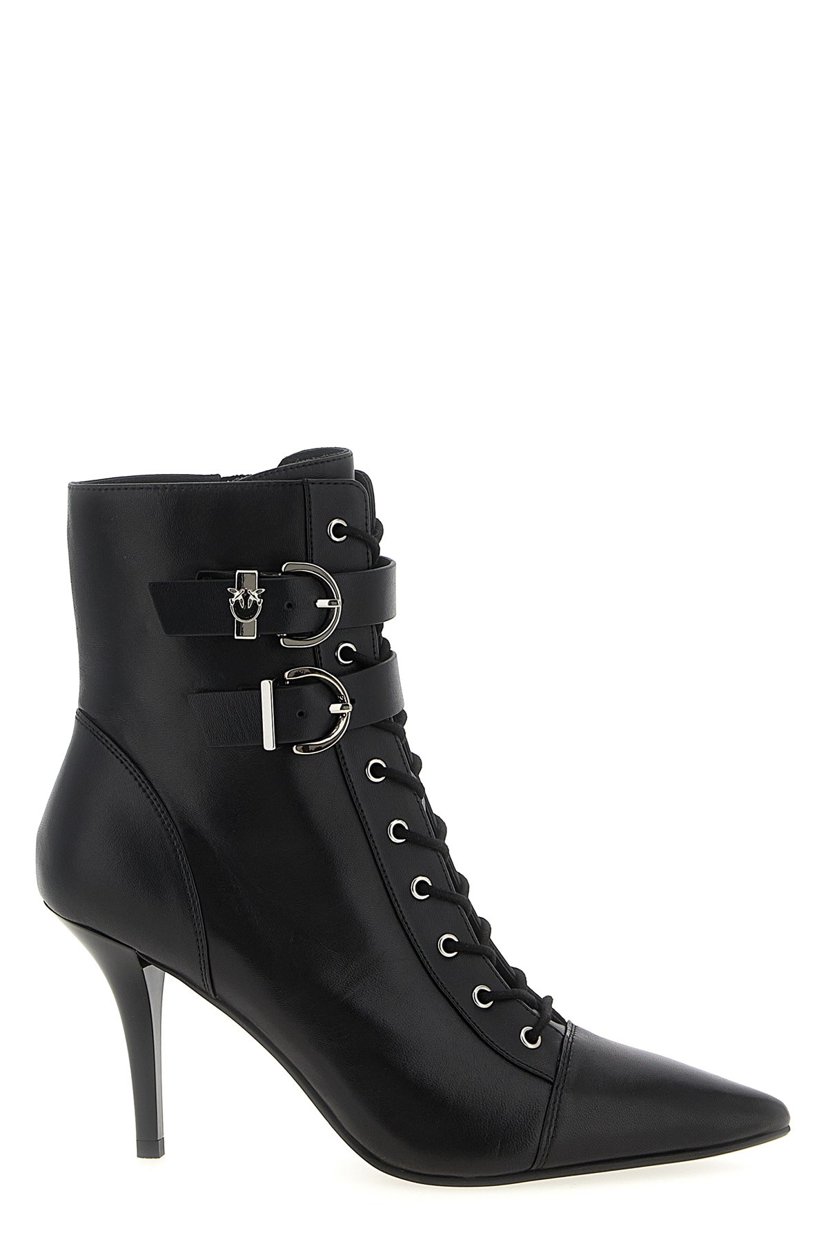 Pinko Pointed Toe Ankle Boots With High Stiletto Heel In Black