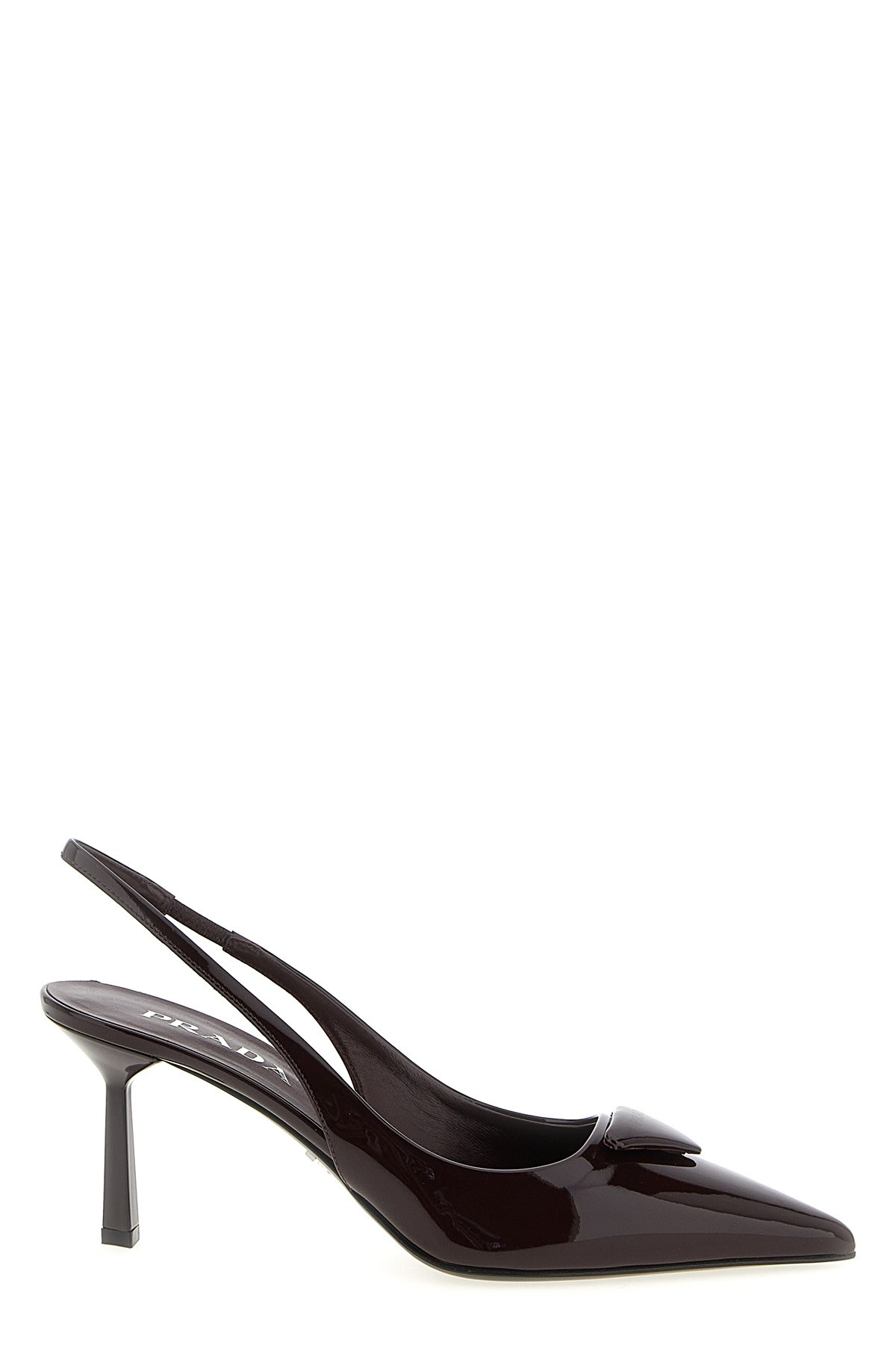 Prada Pointed High Heel Sandals In Burgundy