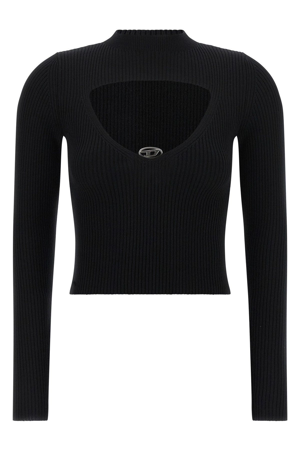 Diesel Womens 9xx M-olina Cut-out Wool Knitted Top In Black