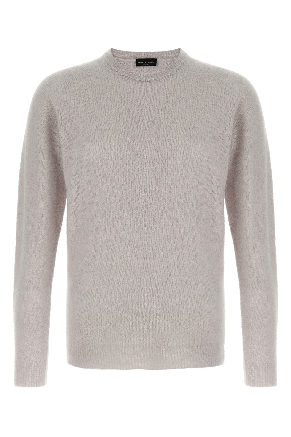 Roberto Collina Cashmere And Silk Blend Sweater With Classic Crew Neck In Neutral