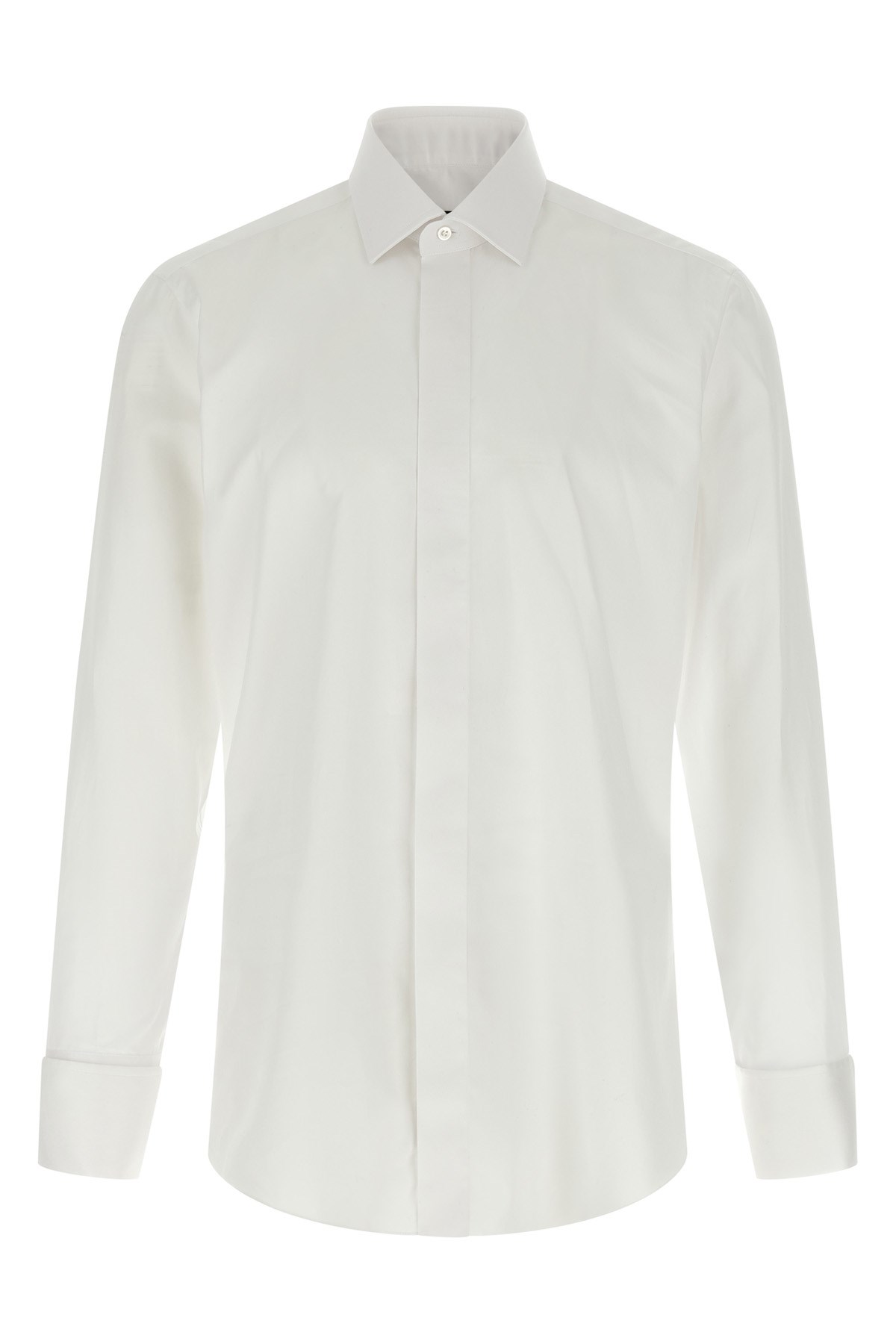 Barba Napoli Barba Cotton Poplin Shirt With Concealed Button Front And Cufflink-ready Sleeves In Multi