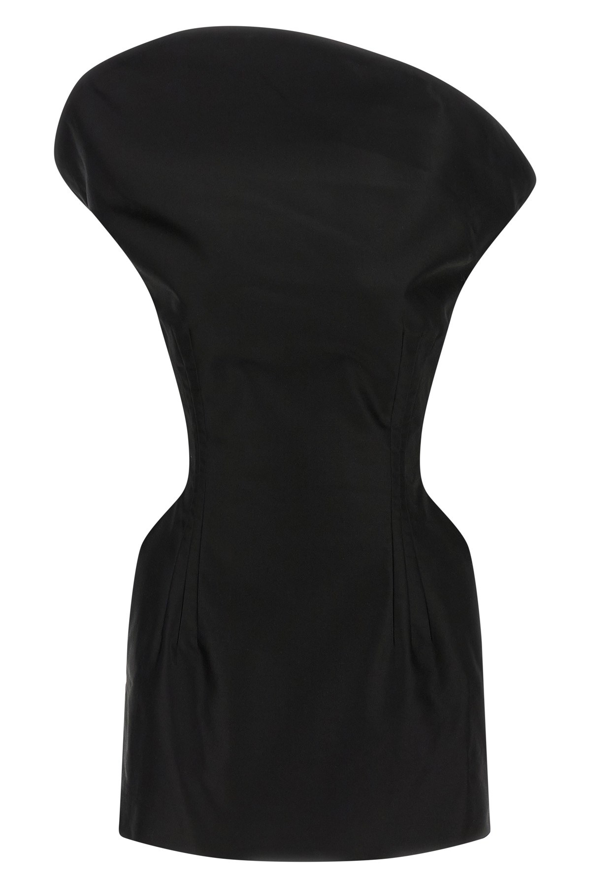 Magda Butrym One Shoulder Fitted Sleeveless Dress In Black