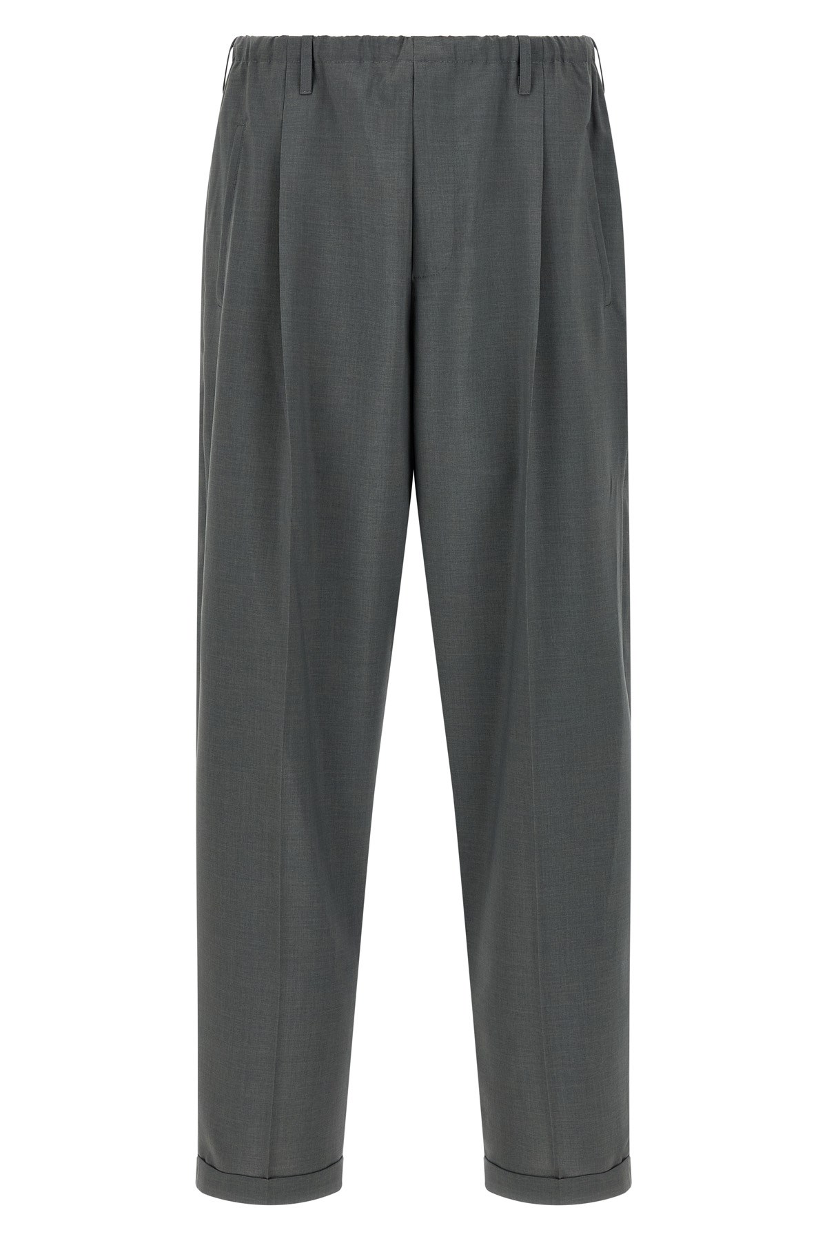 Magliano Pleated Elastic Waist Trousers With Back Pocket In Gray
