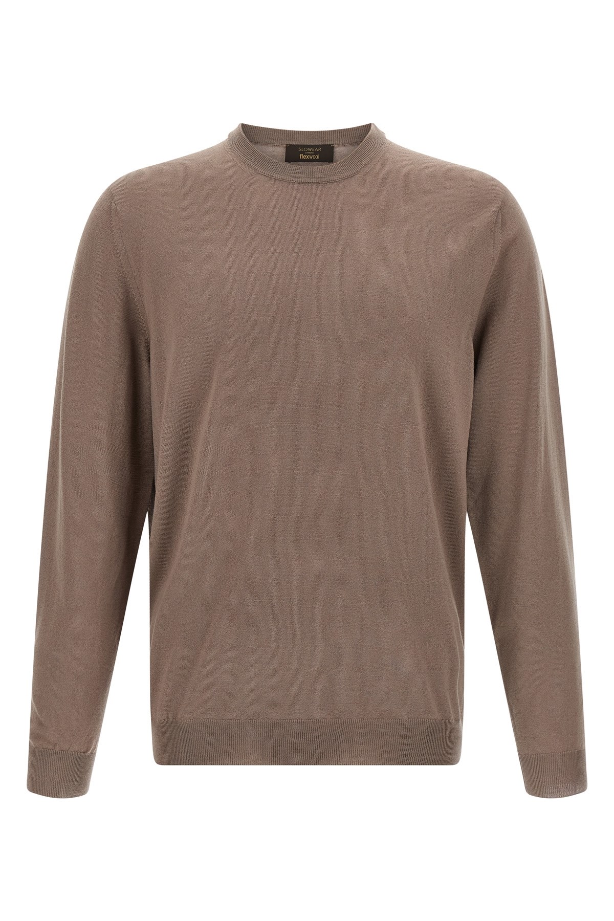 Zanone Crew-neck Long-sleeves Sweater In Sand