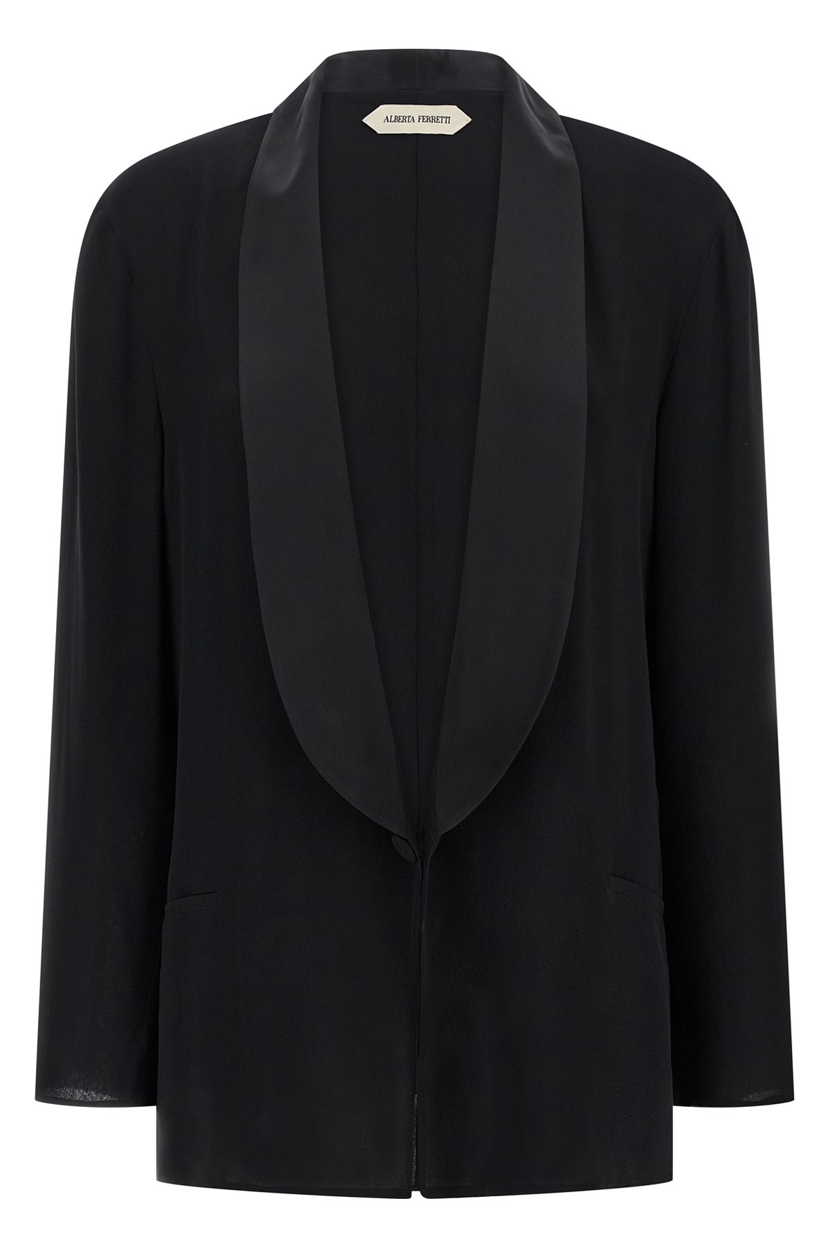 Alberta Ferretti Georgette Blazer Blazers Black In Black