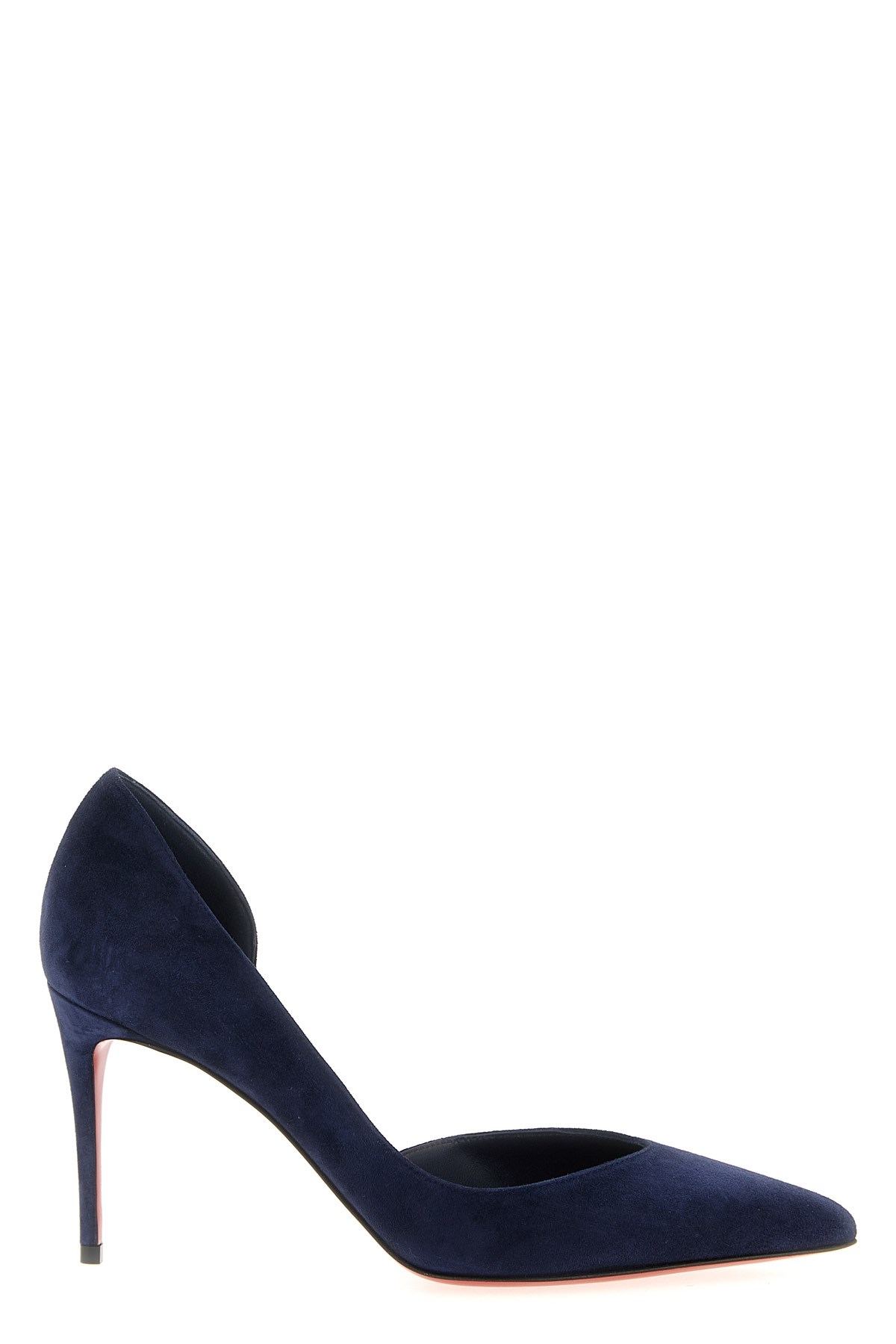 Christian Louboutin Pointed Toe Suede Finish Pumps In Blue