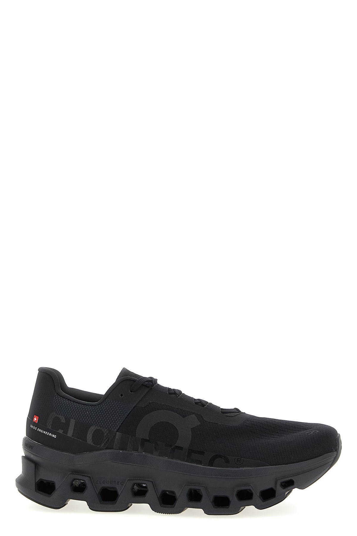 On Cloudmster Void Rubber-trimmed Mesh Running Sneakers In Black
