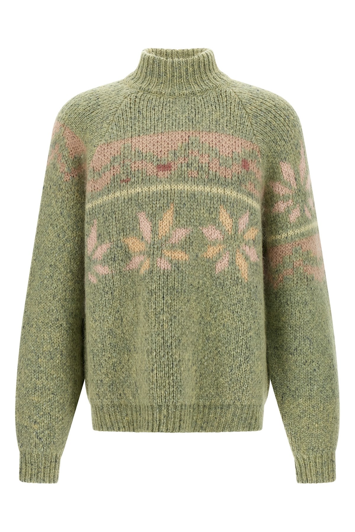 Magliano Intarsia-pattern Mock-neck Sweater In Yellow