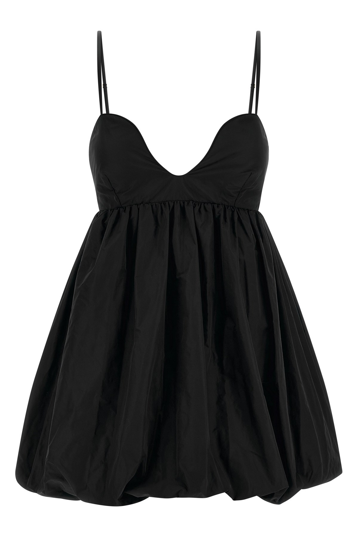 Pinko Spaghetti Strap Sweetheart Gathered Flare Dress In Black