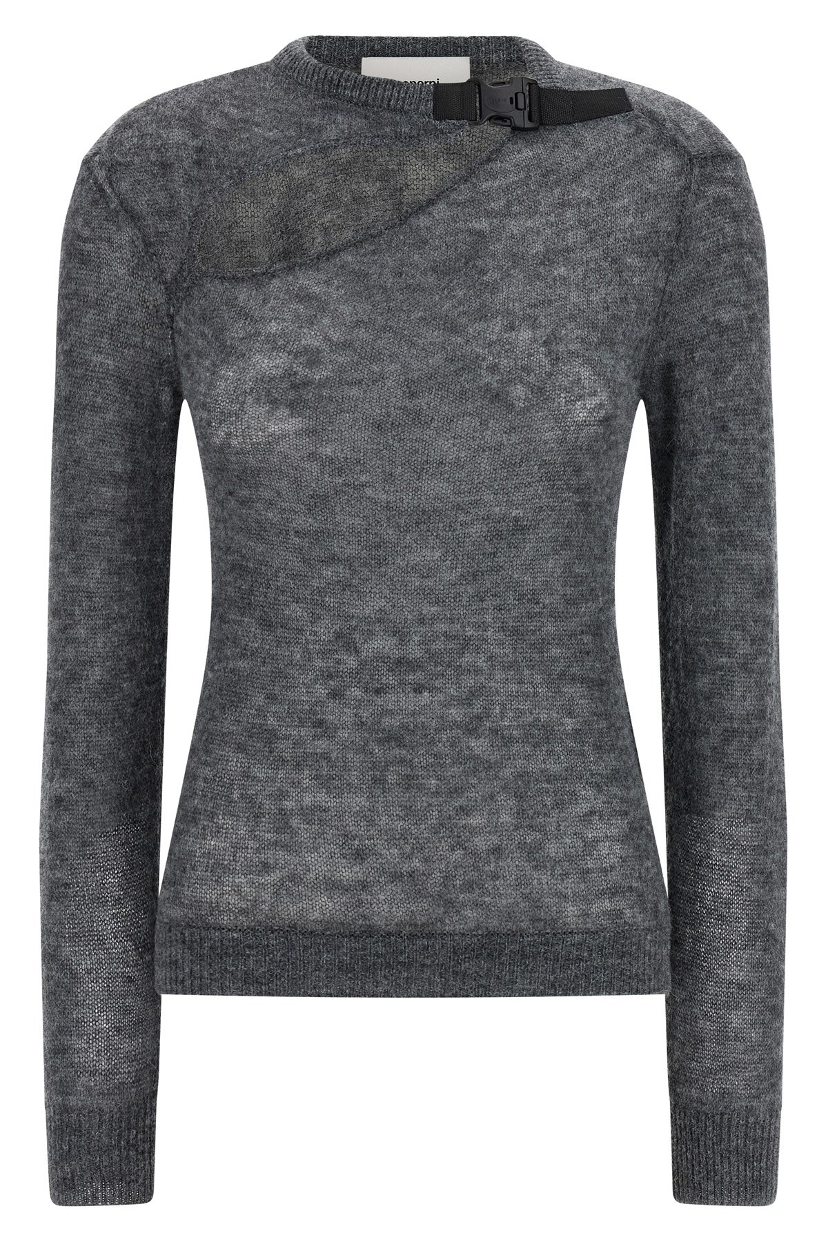 Coperni Buckle Cut-out Sweater In Gray