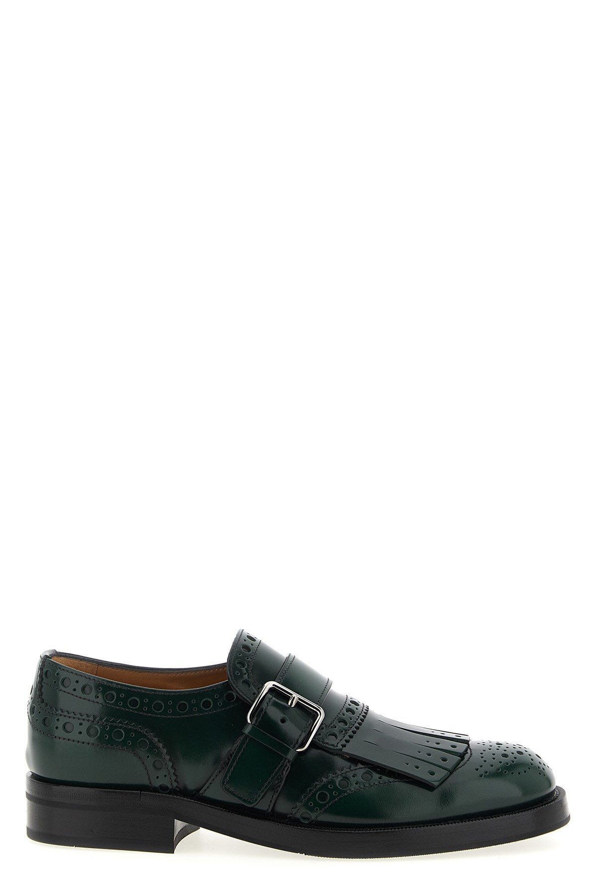 Church's Lace Up Shoes With Brogue And Fringe Detail In Green