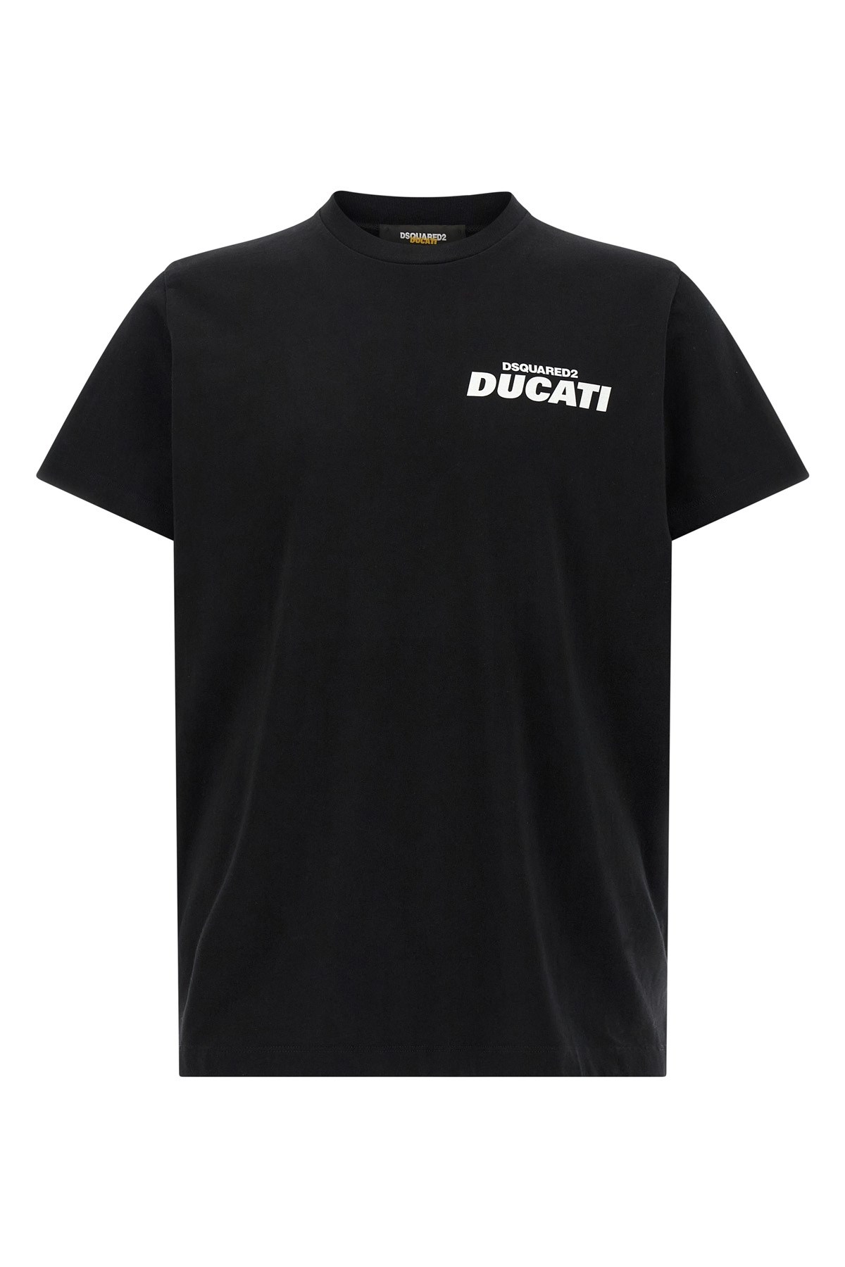 Dsquared2 Ducati X D2 Black T-shirt With Logo On The Front In Cotton Man In Black