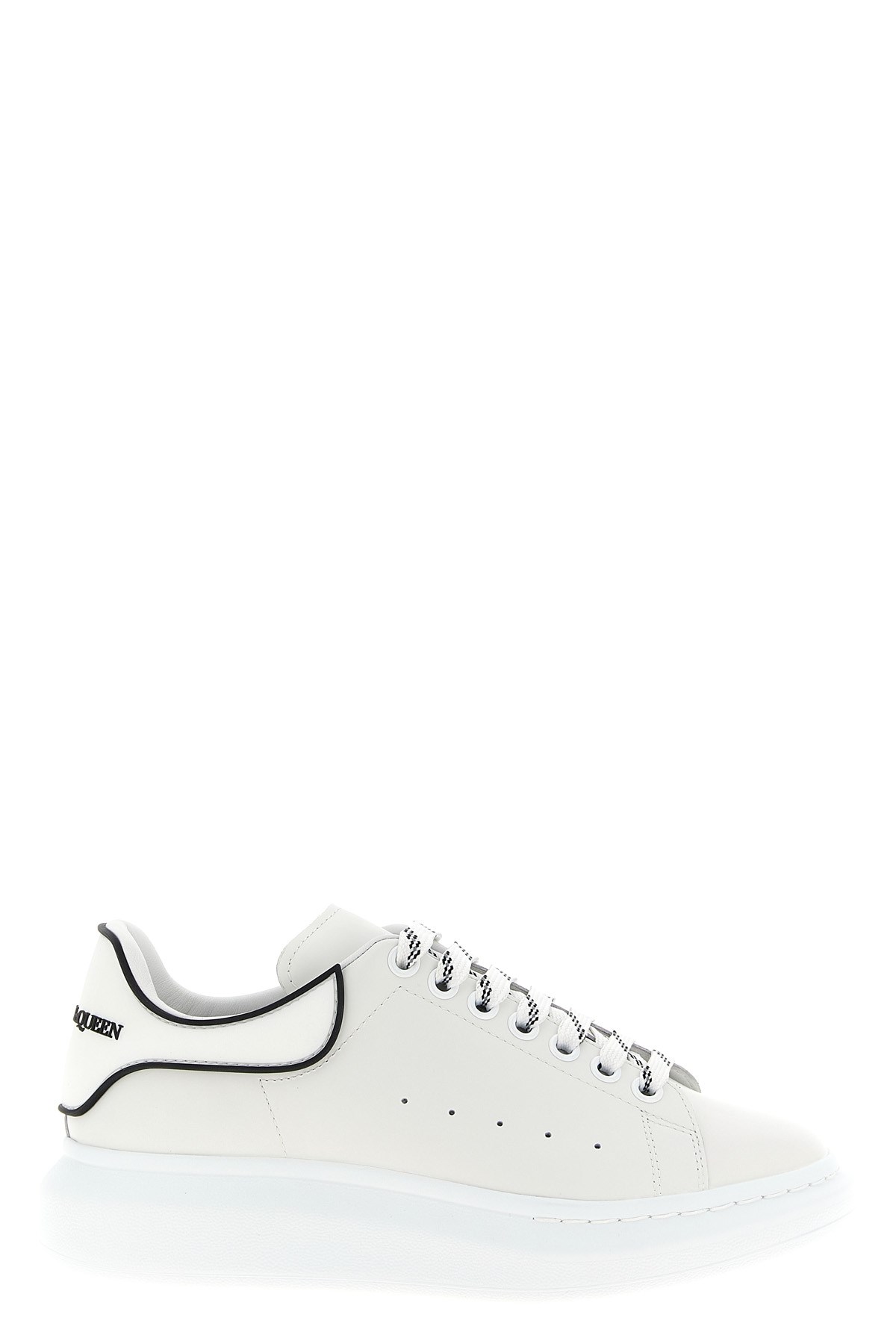 Alexander Mcqueen Chunky Leather Sneakers Featuring Perforated Profiles In White