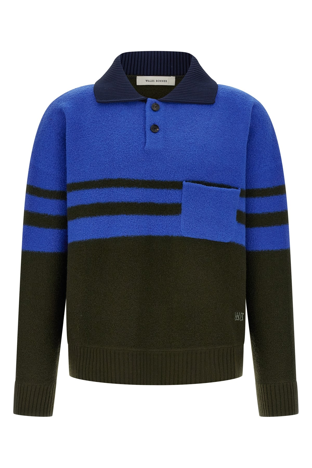 Wales Bonner Calm Stripe-panel Polo Shirt In Multi