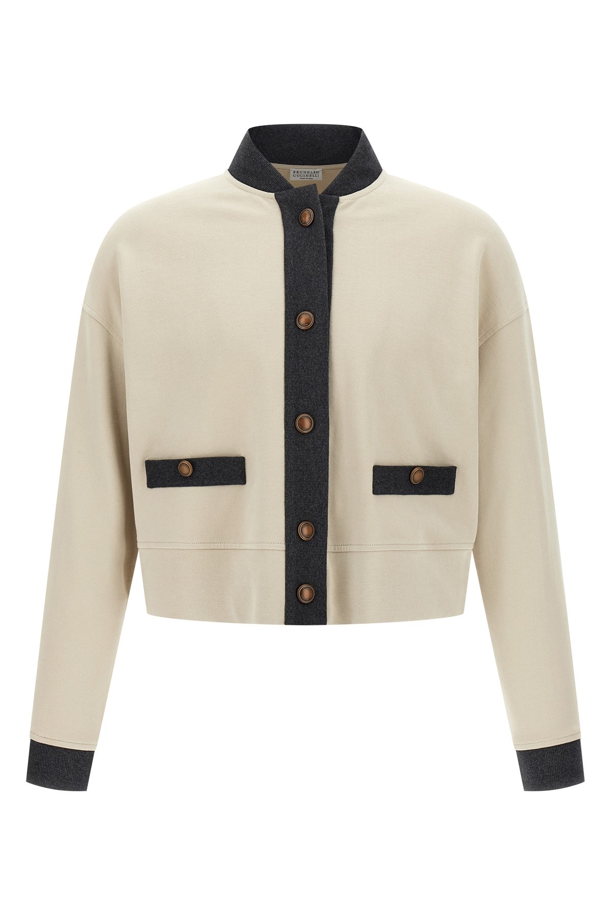 Brunello Cucinelli Cardigan Sweatshirt In Sand