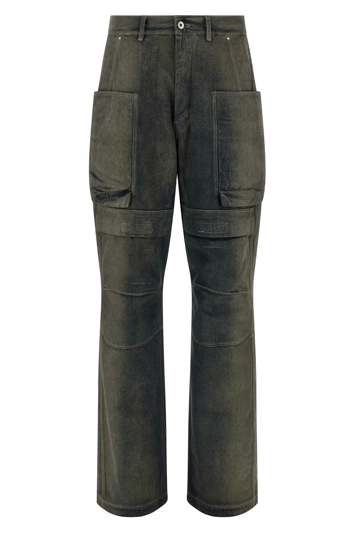 Rick Owens Cargo Pockets Trousers With Belt Loops In Gray