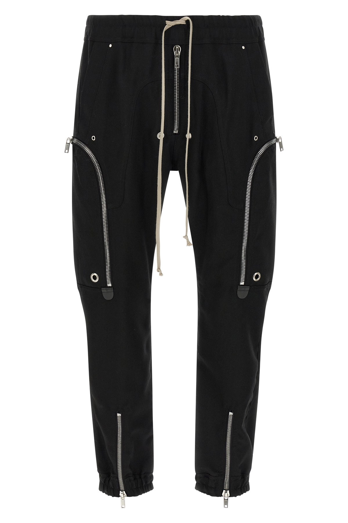 Rick Owens Bauhaus-inspired Cargo Pants With Elastic Waistband In Black