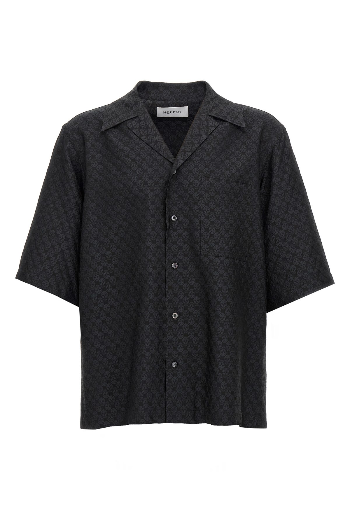 Alexander Mcqueen Viscose Shirt With Subtle Skull Pattern In Black