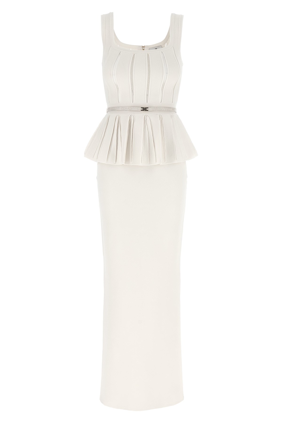 Elisabetta Franchi Red Carpet Eyelet-embellished Maxi Dress In White