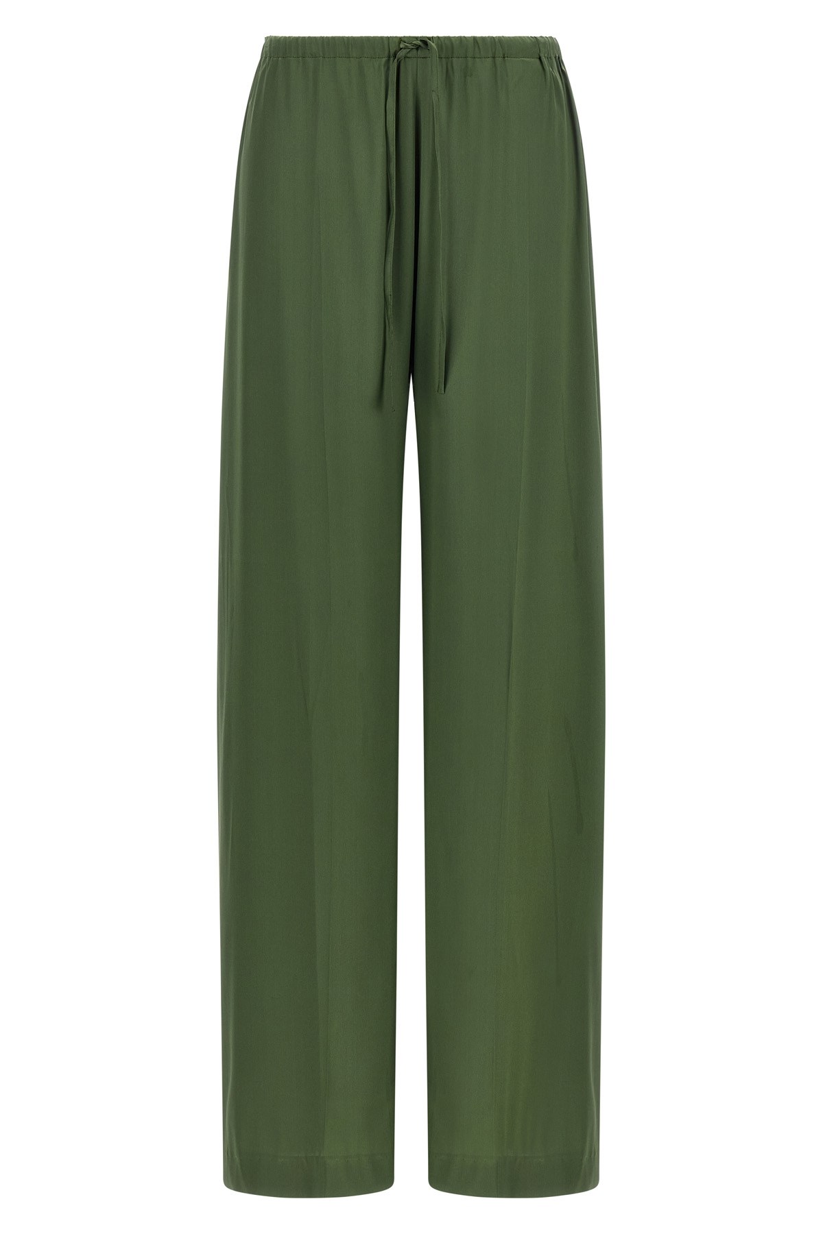 Dries Van Noten Cinched Waist Wide Leg Trousers In Green