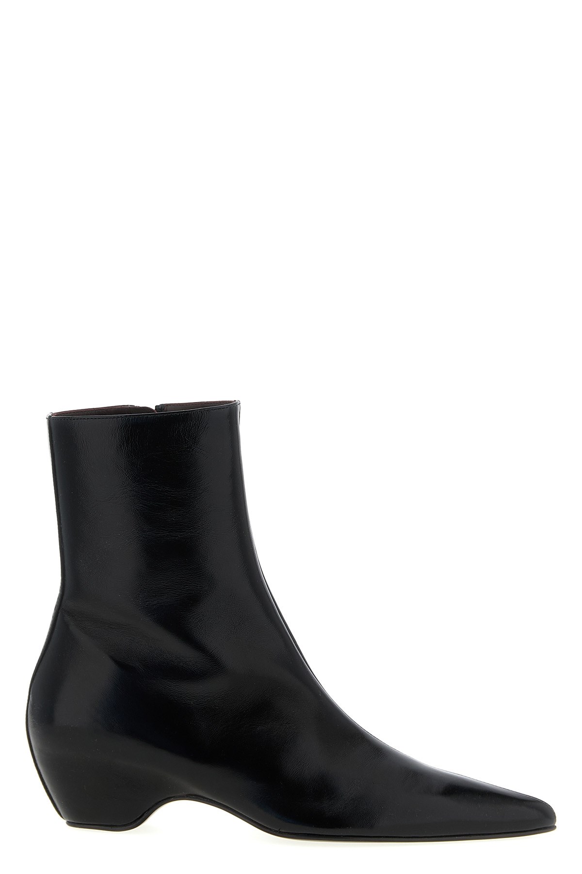 Khaite Arizona Pointed-toe Calf Leather Ankle Boots In Black
