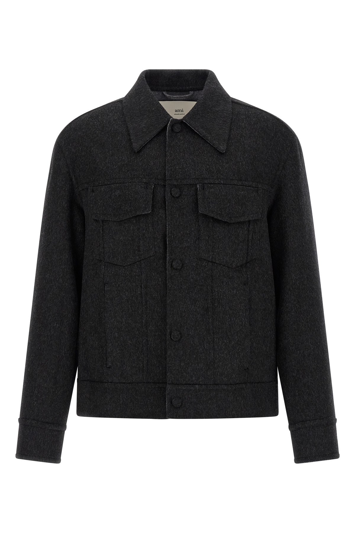 Ami Alexandre Mattiussi Adjustable Cuffs Chest Pockets Long Sleeves In Gray