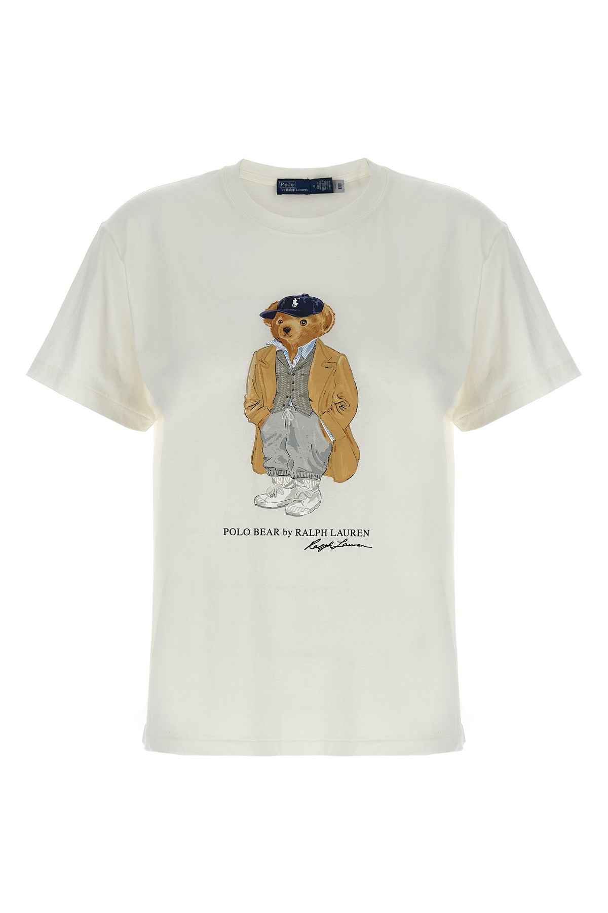 Polo Ralph Lauren Ivory Cotton Jersey T-shirt With Iconic Embroidered Polo Bear In White