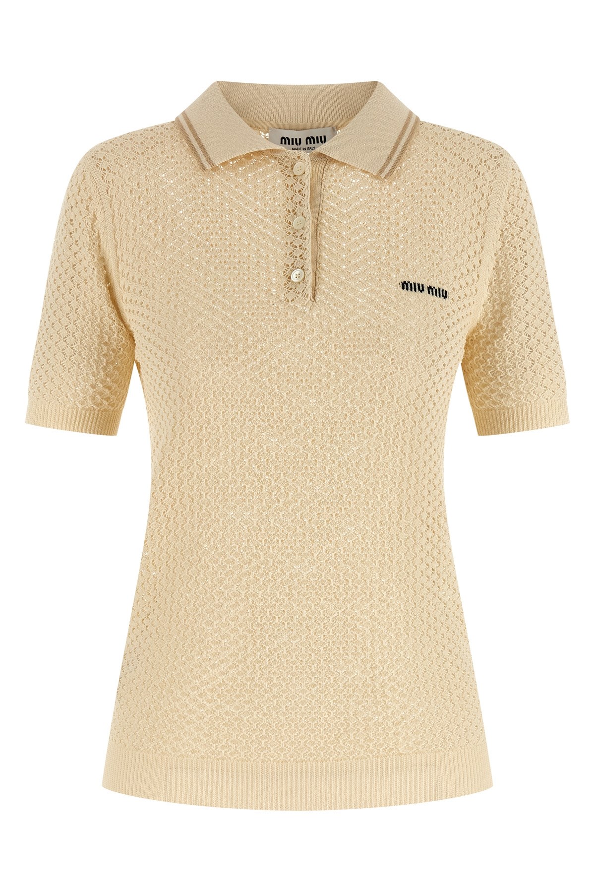 Miu Miu Polohemd Aus Spitze In Black
