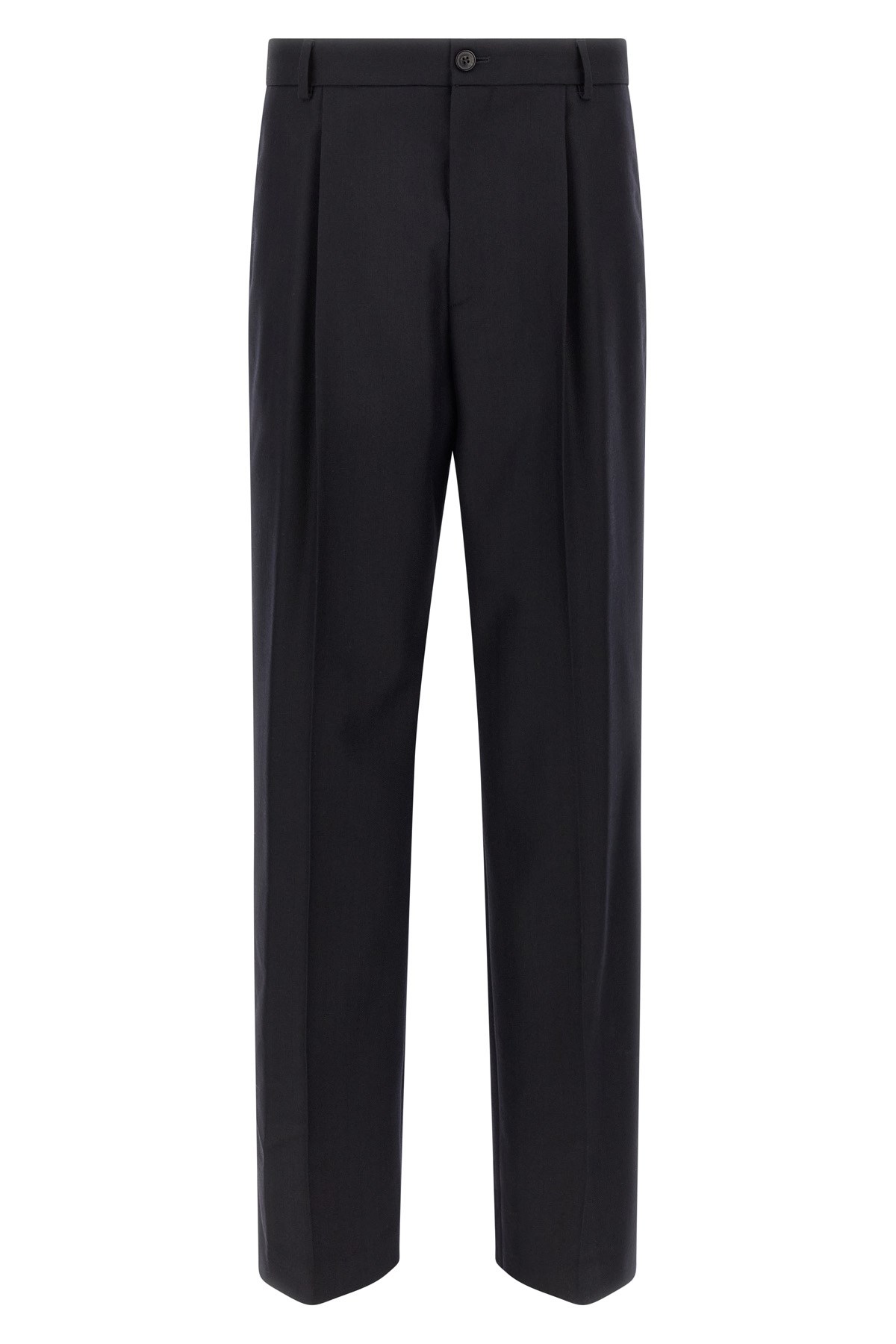 Dries Van Noten Pleated Trousers With Belt Loops And Back Pocket In Black