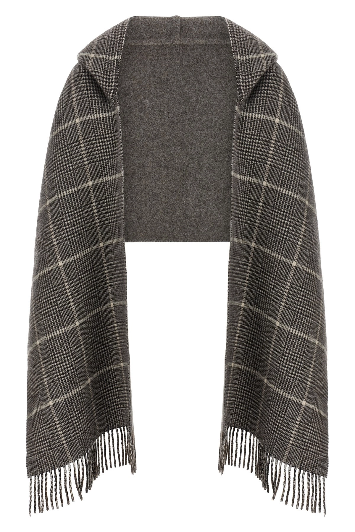 【送料&関税込】Brunello Cucinelli Scarf Detail Double-breas Brunello Cucinelli - Light Gray Ribbed Cashmere Scarf
