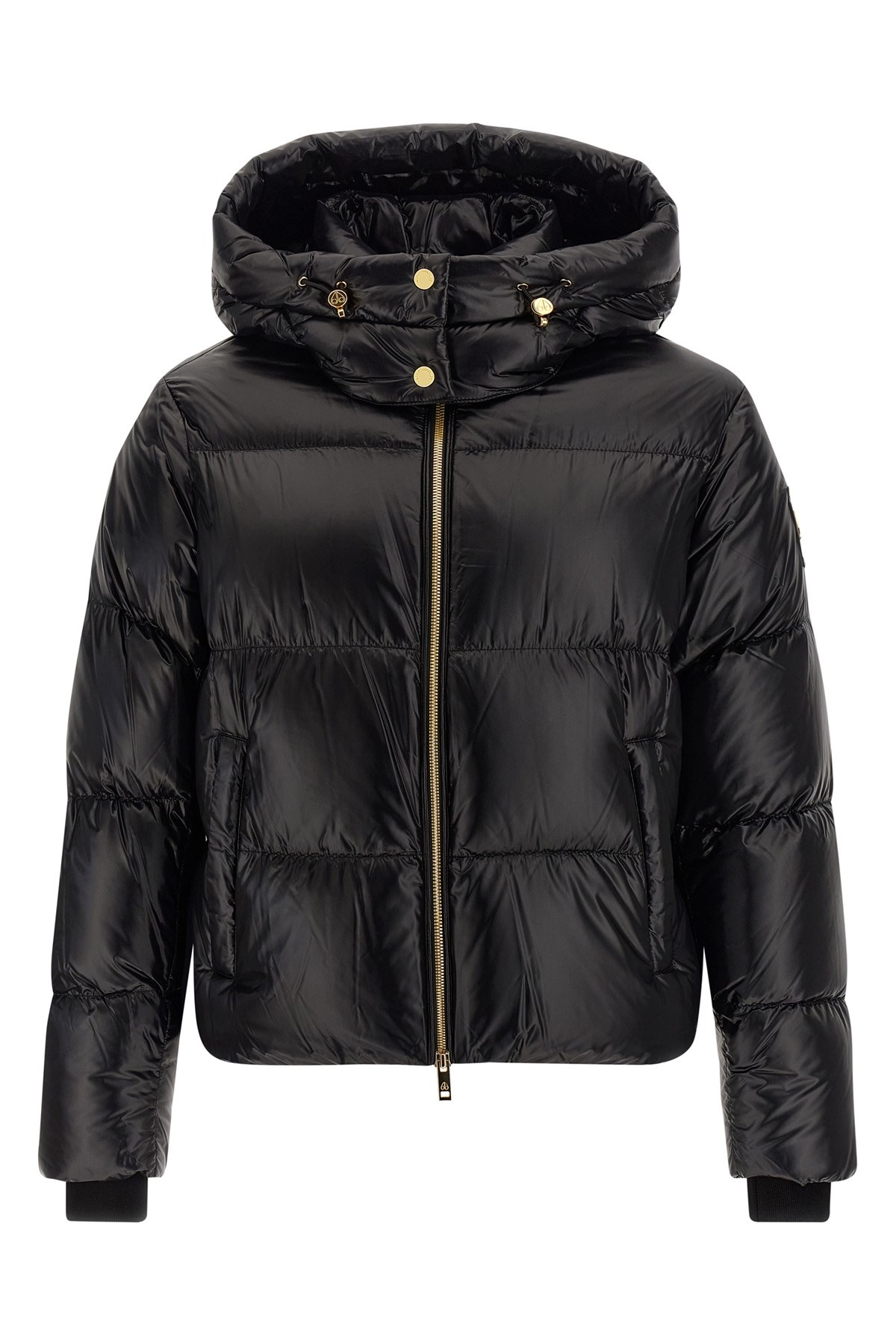 Moose Knuckles Long-sleeved Hooded Cotton Jacket In Black