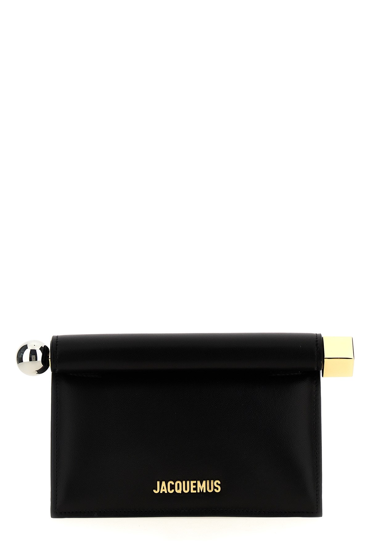Jacquemus Black Rond Carre Clutch In Black
