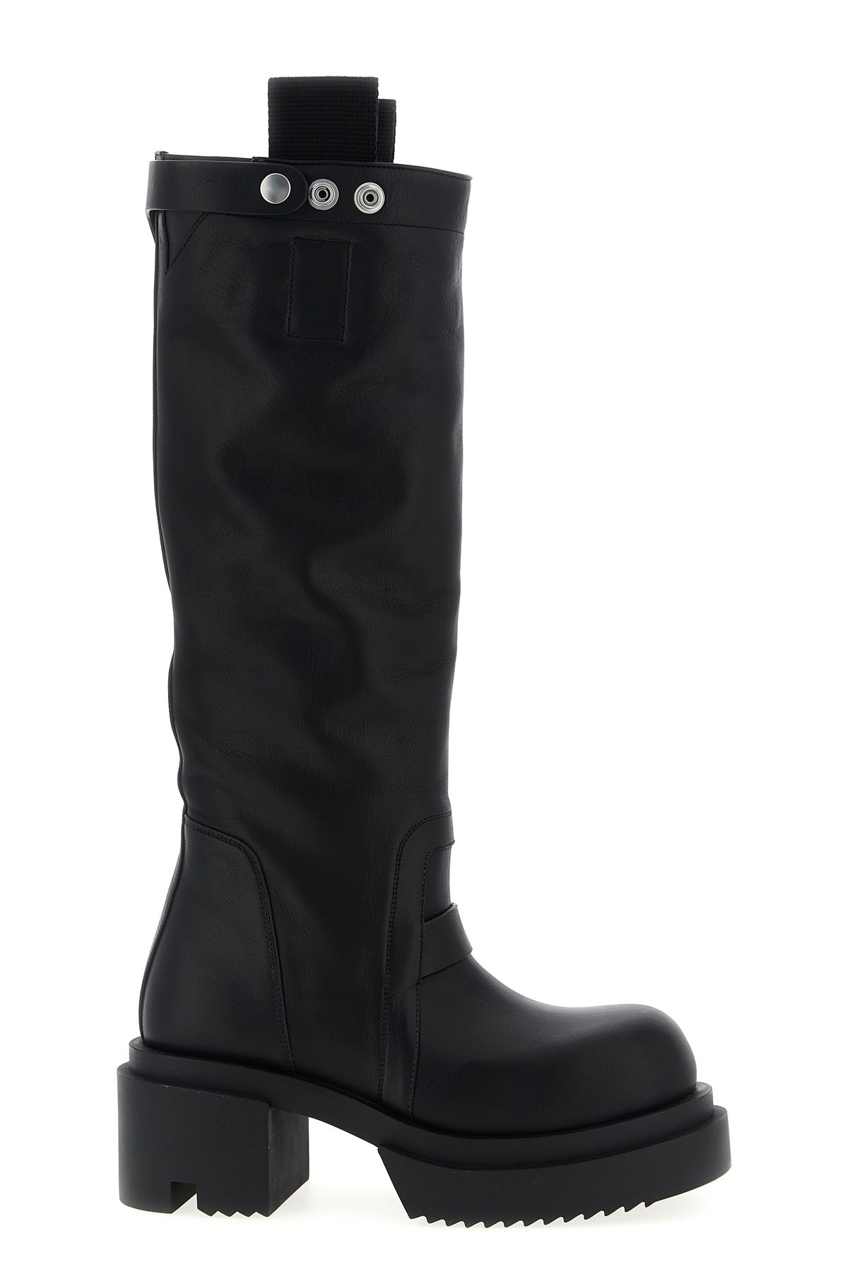 Rick Owens Black Porterville Knee Pull On Bogun Tall Boots In Black