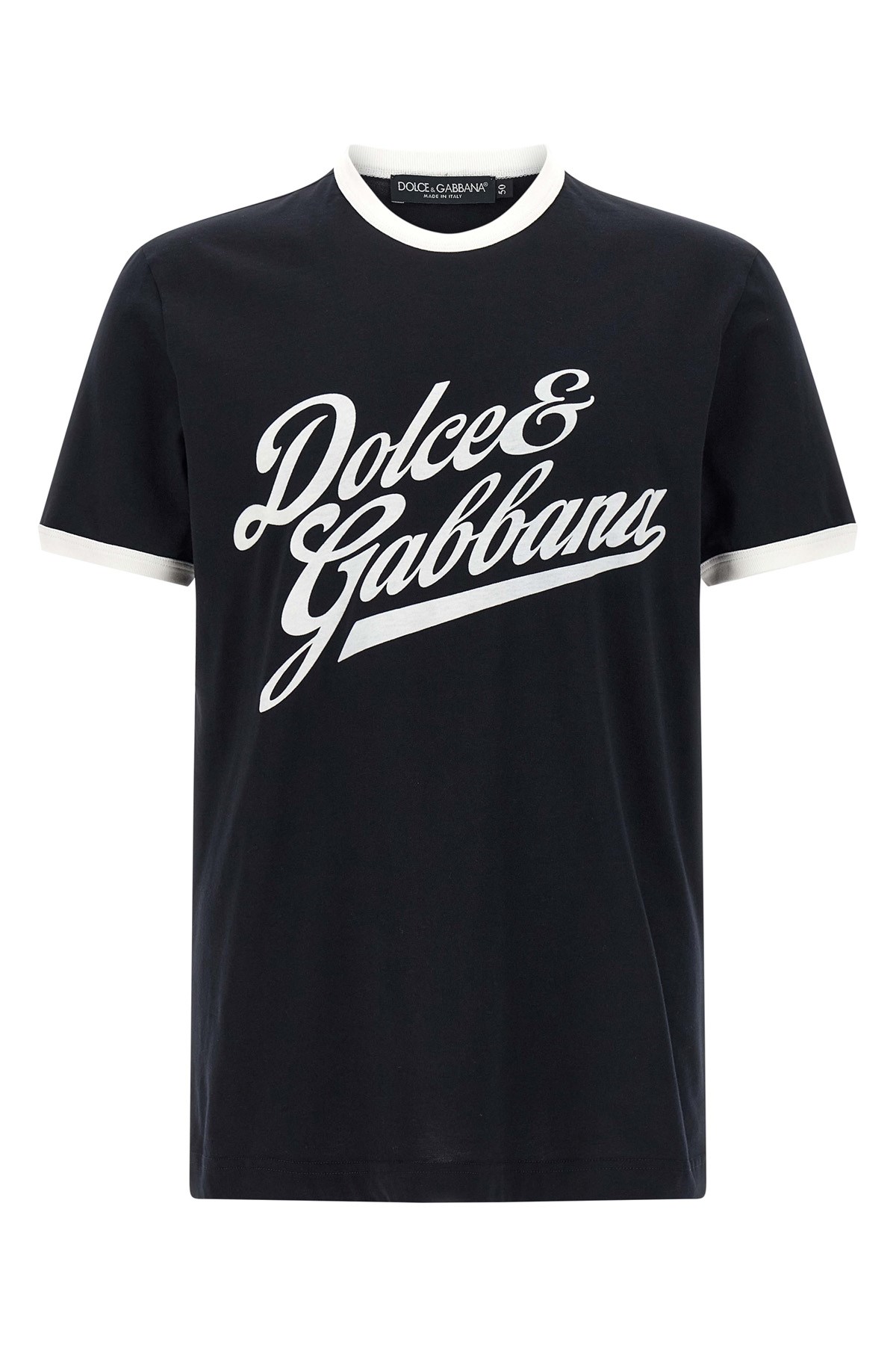 Dolce & Gabbana Round Neck T-shirt In Cotton In Blue