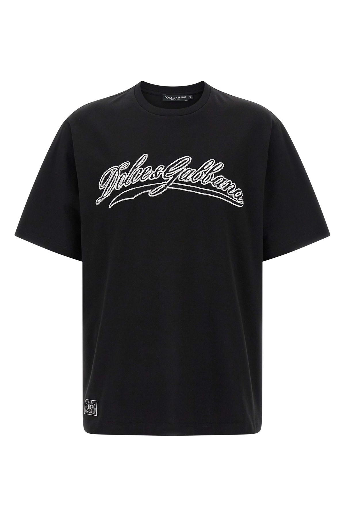 Dolce & Gabbana Men Short Sleeve T-shirt With Logo In Black