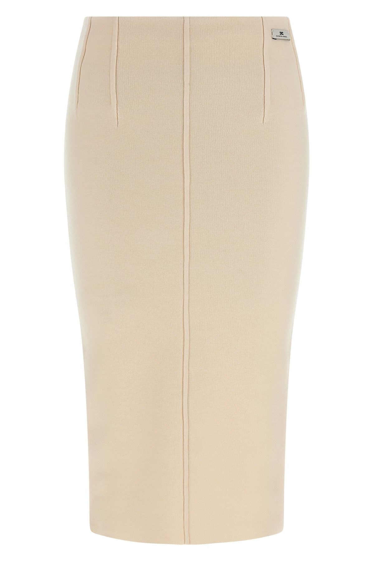 Elisabetta Franchi Fabric Stitch Wool Skirt Skirts White In Gold