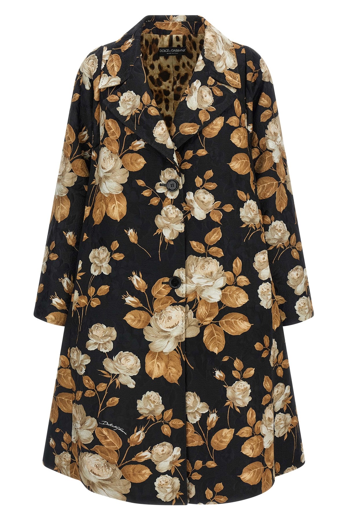 Dolce & Gabbana Embroidered Floral Pattern Coat With Long Sleeves In Multi