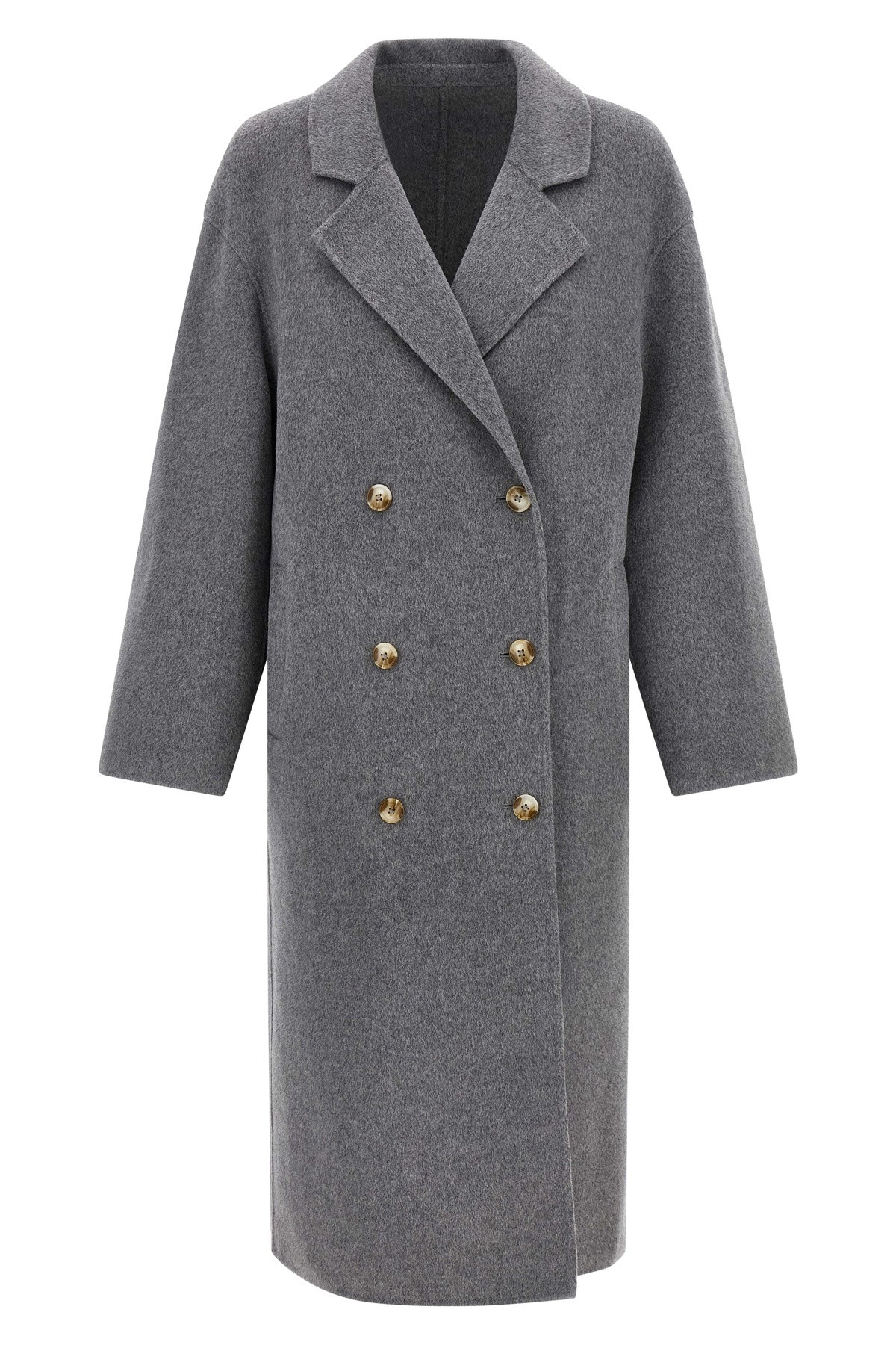 Loulou De Saison Borneo Lds Grey Melange Coat In Gray