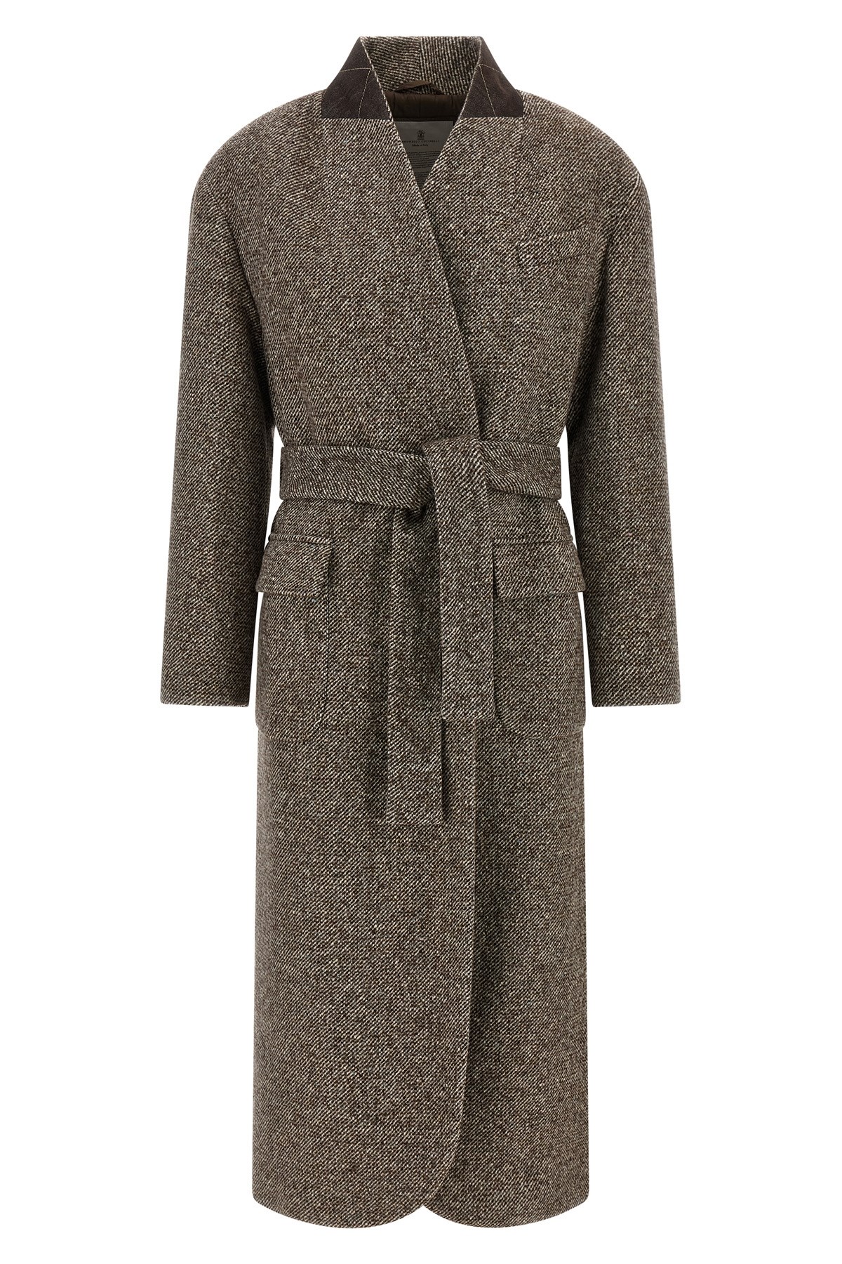 Brunello Cucinelli Single-breasted Coat Coats And Trench Coats Brown In Brown