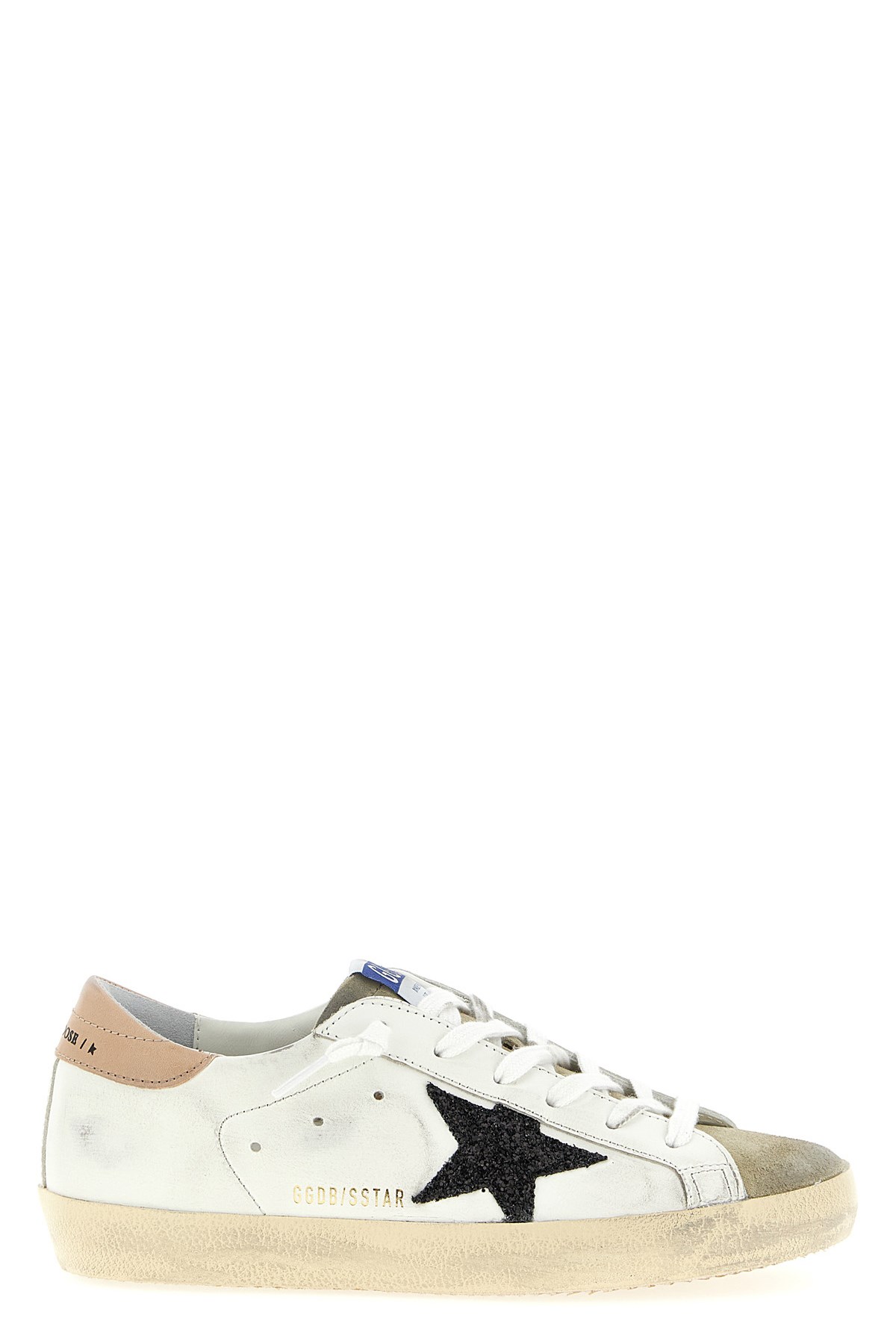 Golden Goose Superstar Leathere Upper Glitter Star Sneaker In White