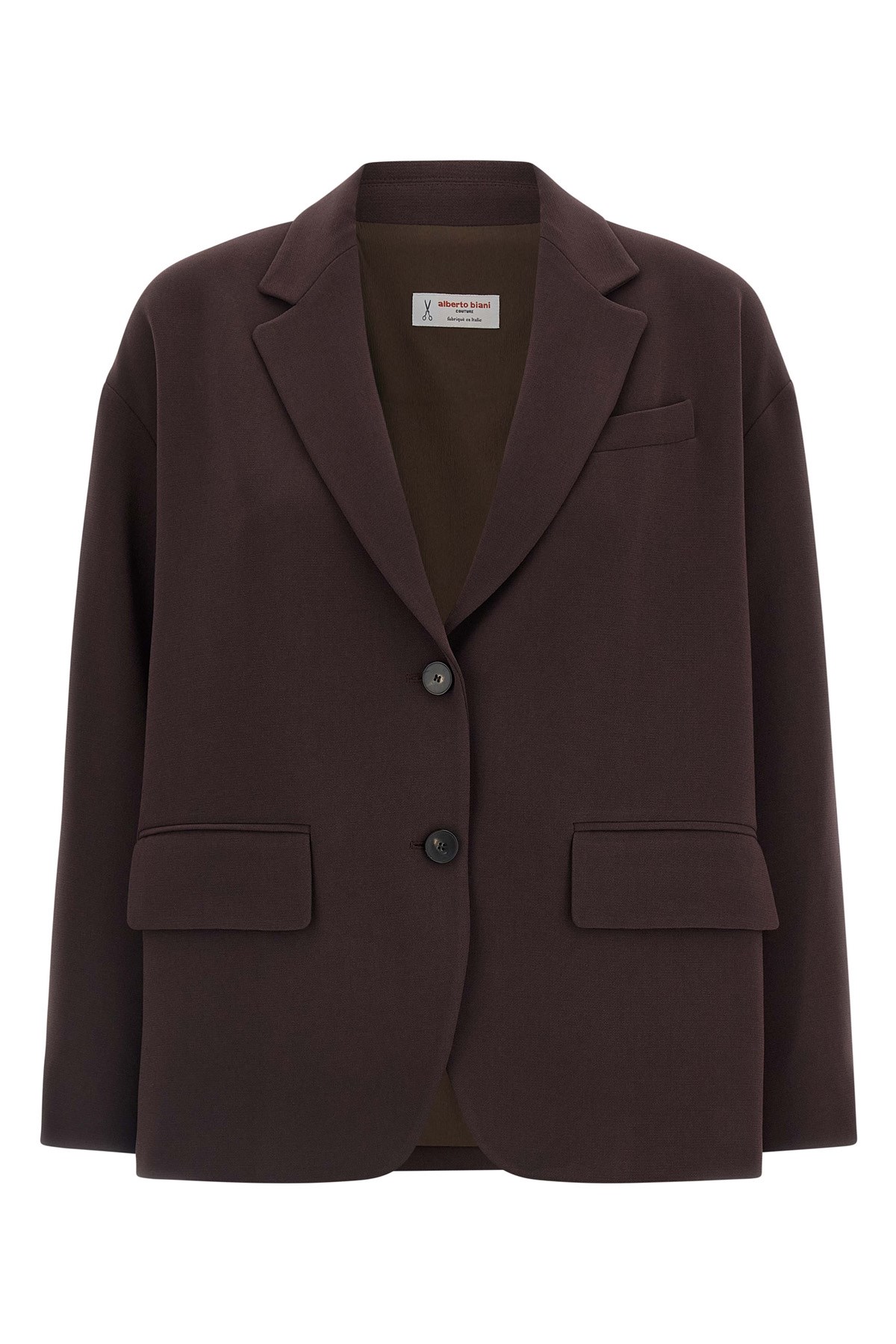 Alberto Biani Two-button V-neck Blazer In Brown