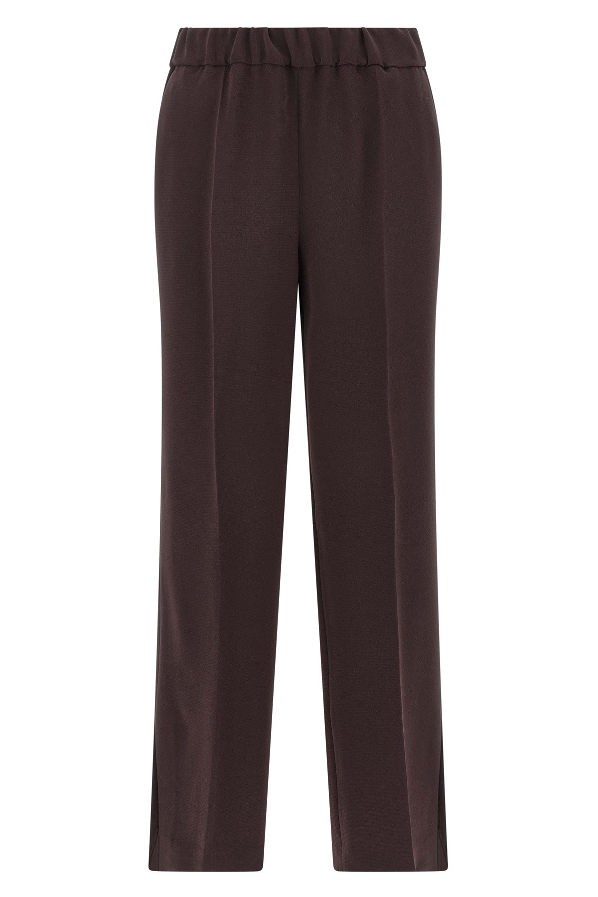 Alberto Biani Elastic Waistband Straight Leg Trousers With Side Pockets In Burgundy