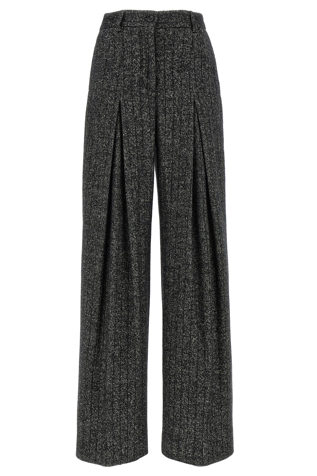 Dolce & Gabbana Wool Trousers With Back Pocket And Pleated Design In Multi