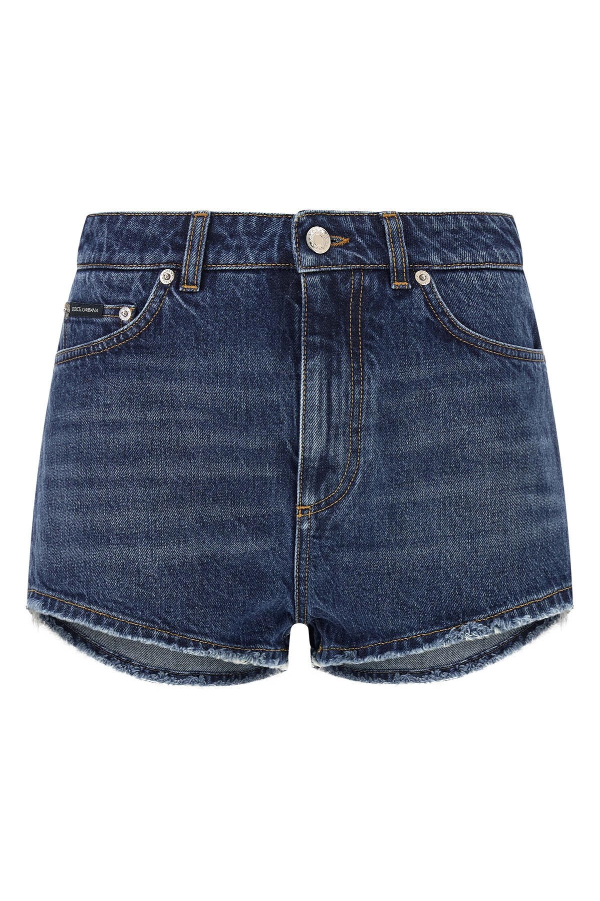 Dolce & Gabbana Logo Plate Shorts In Blue