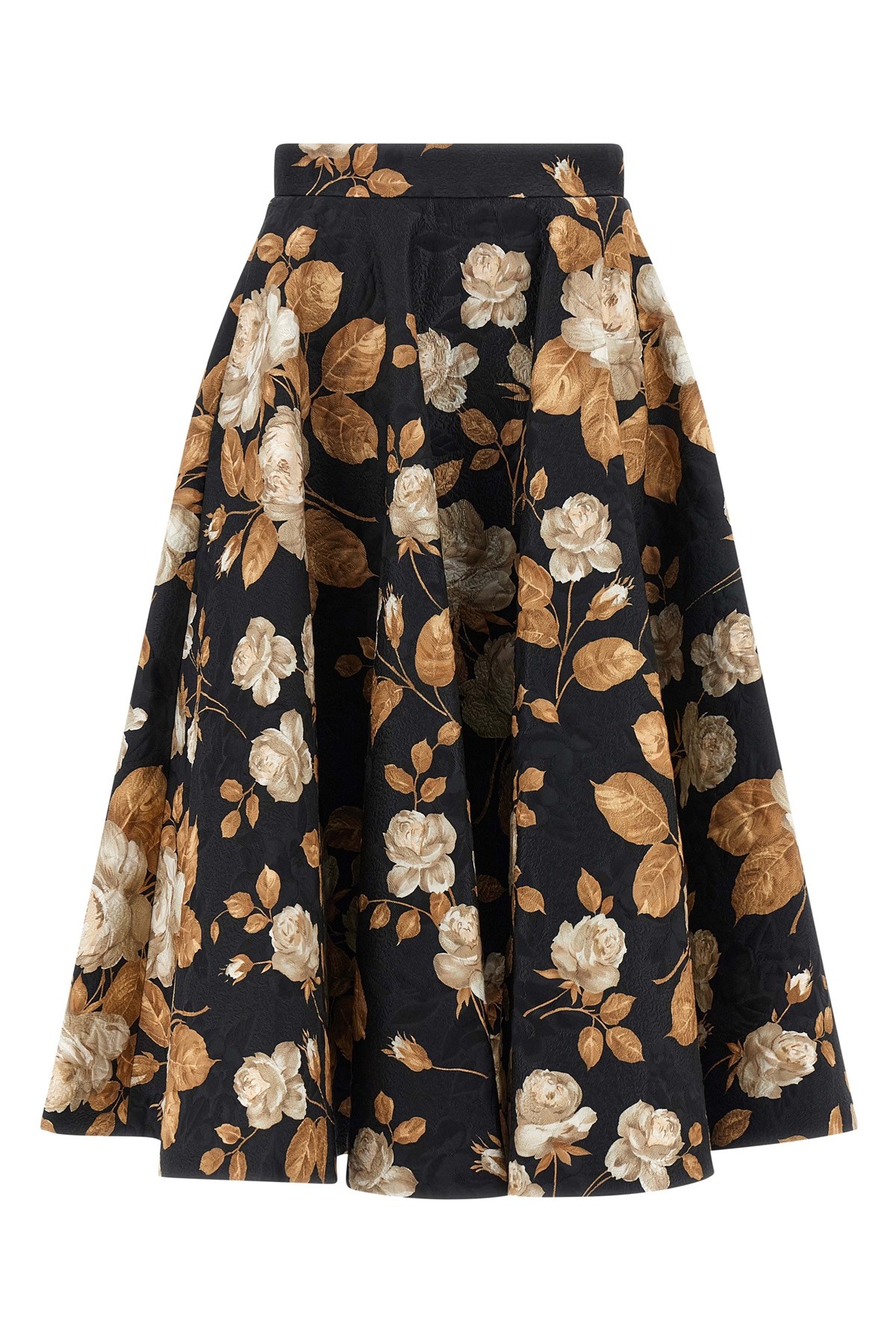 Dolce & Gabbana Brocade Midi Skirt With Structured Waistband In Multi