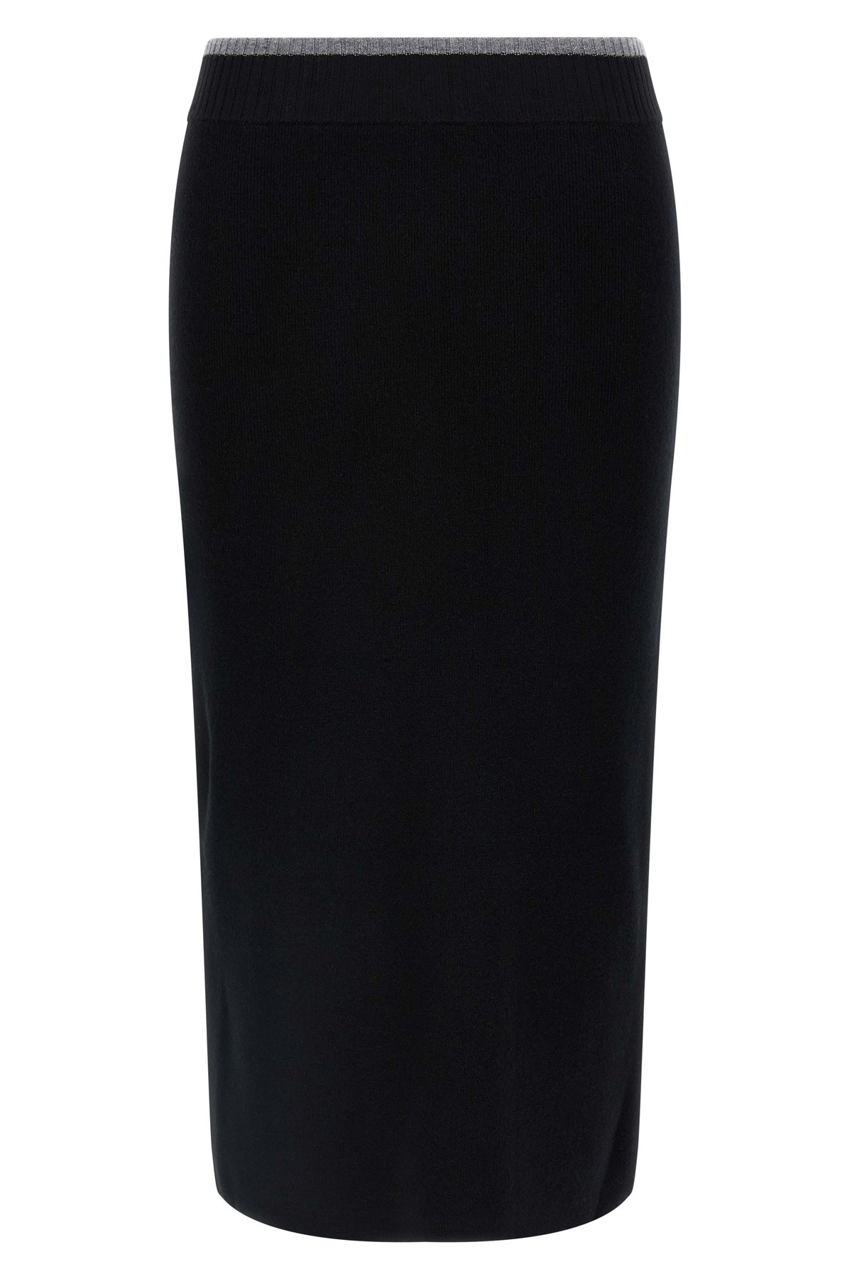 Pinko Nuova Guinea Ribbed Knit Skirt In Black