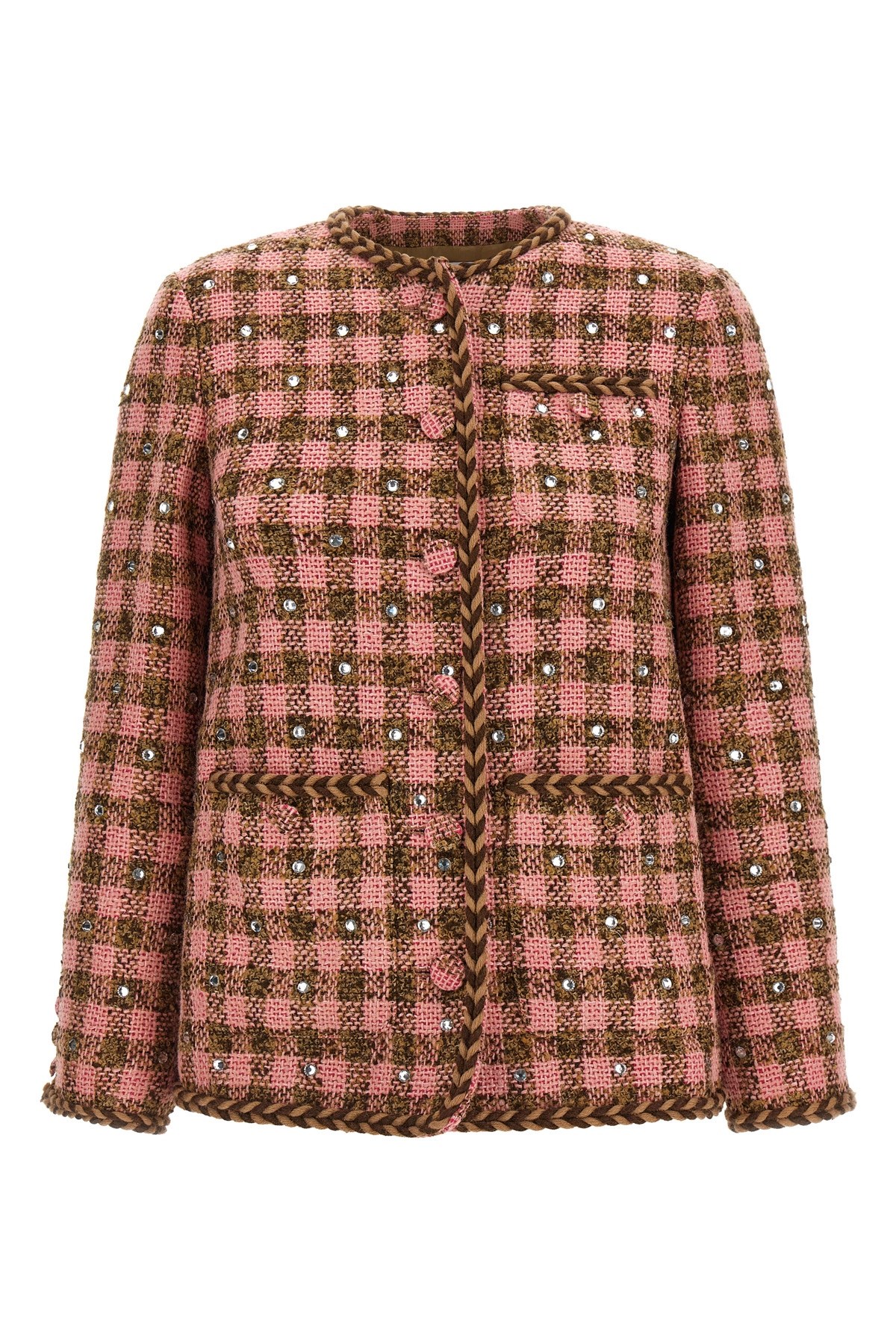 Giuseppe Di Morabito Rhinestone Blazer Jacket In Pink