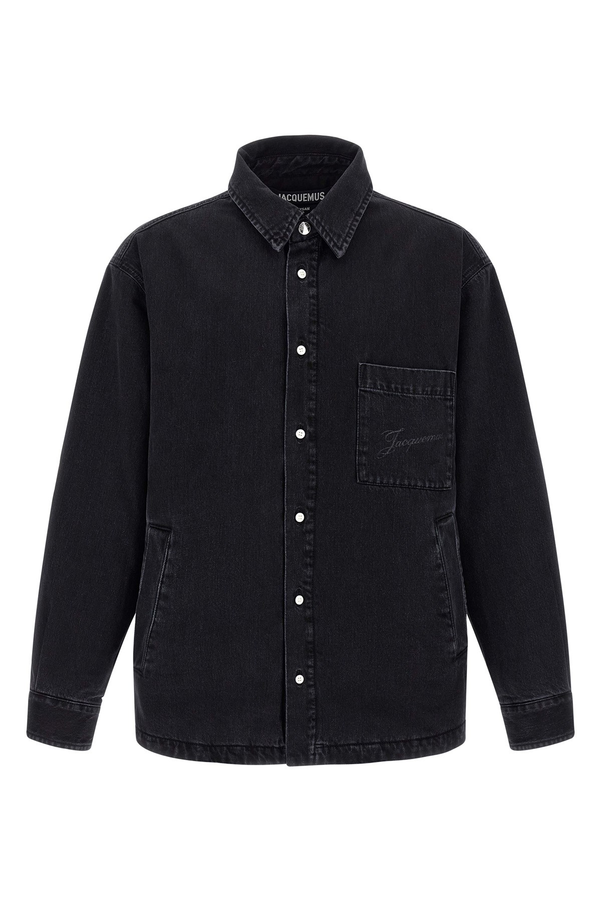 Jacquemus La Chemise Boulanger Quilted Denim Jacket In Black
