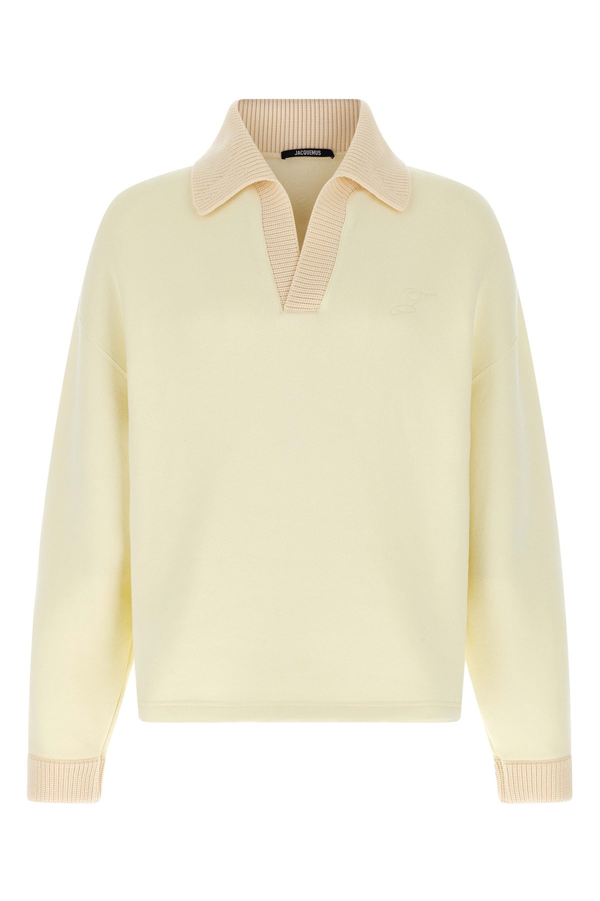 Jacquemus Ribbed Collar Long Sleeves Sweater In Yellow